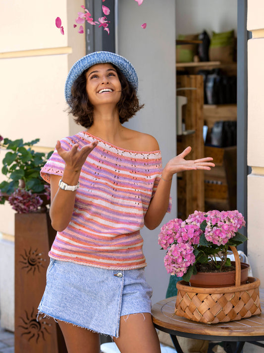Sommerpulli mit Rundpasse – Top down