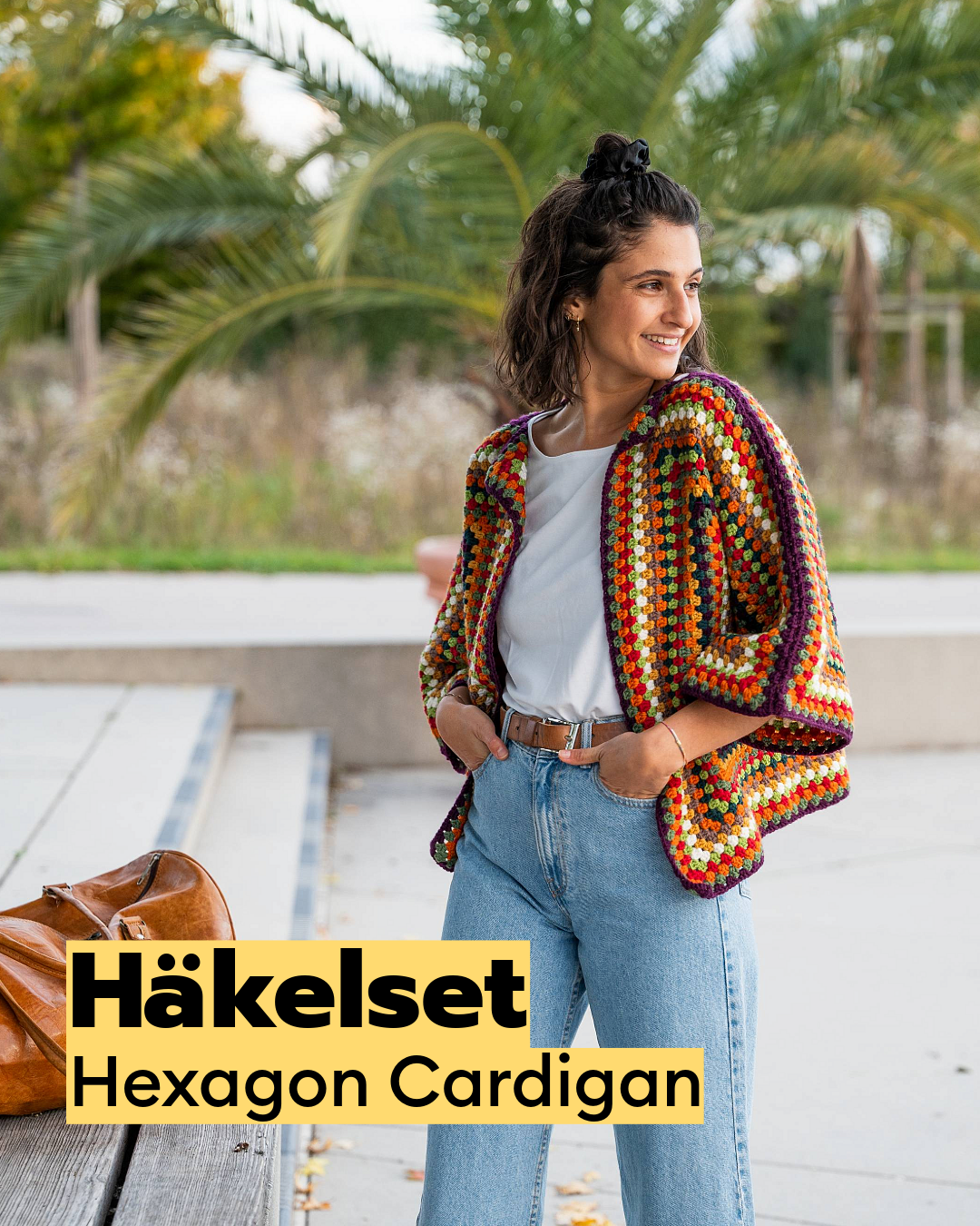 Kit de crochet Cardigan Hexagone Indian Summer