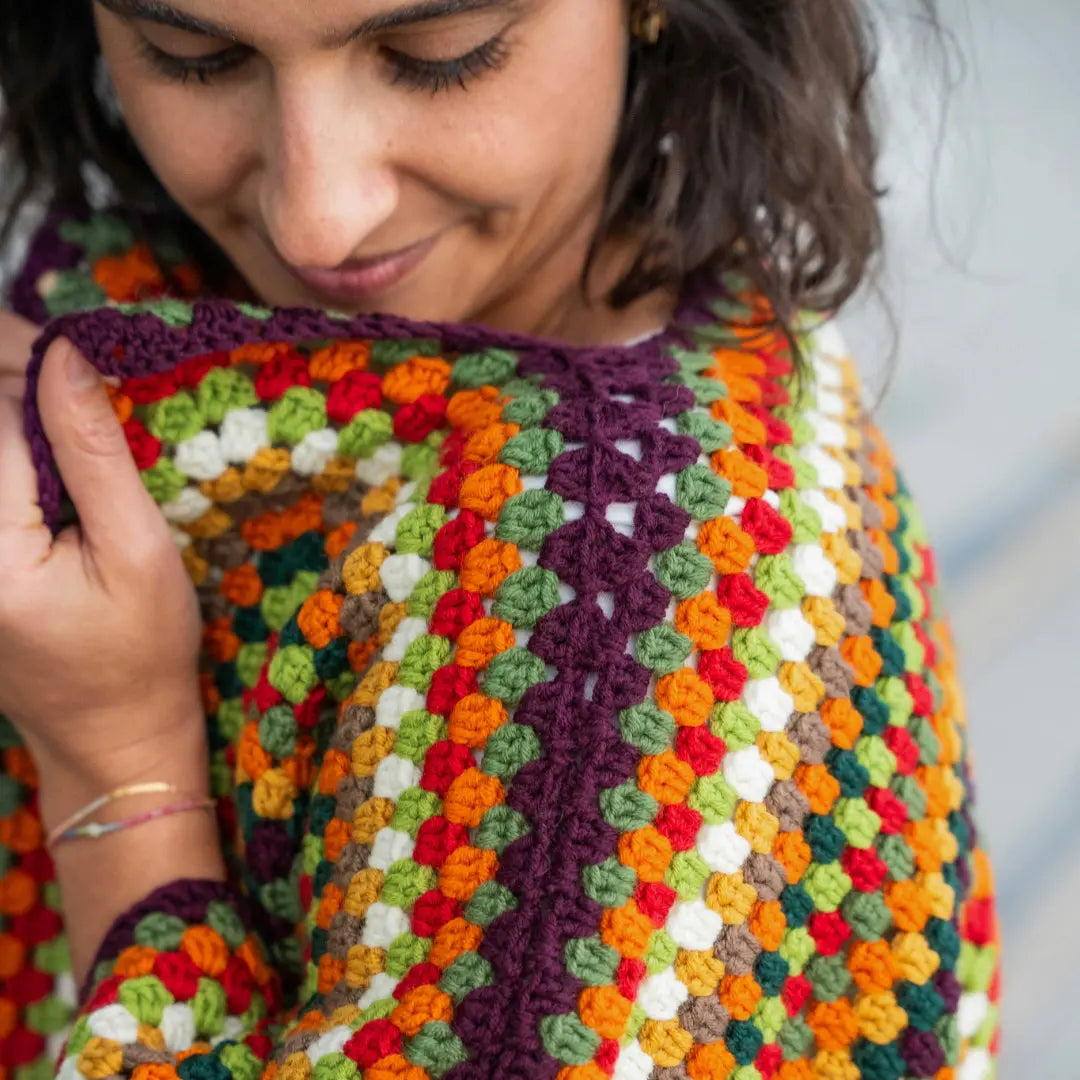 Kit de crochet Cardigan Hexagone Indian Summer