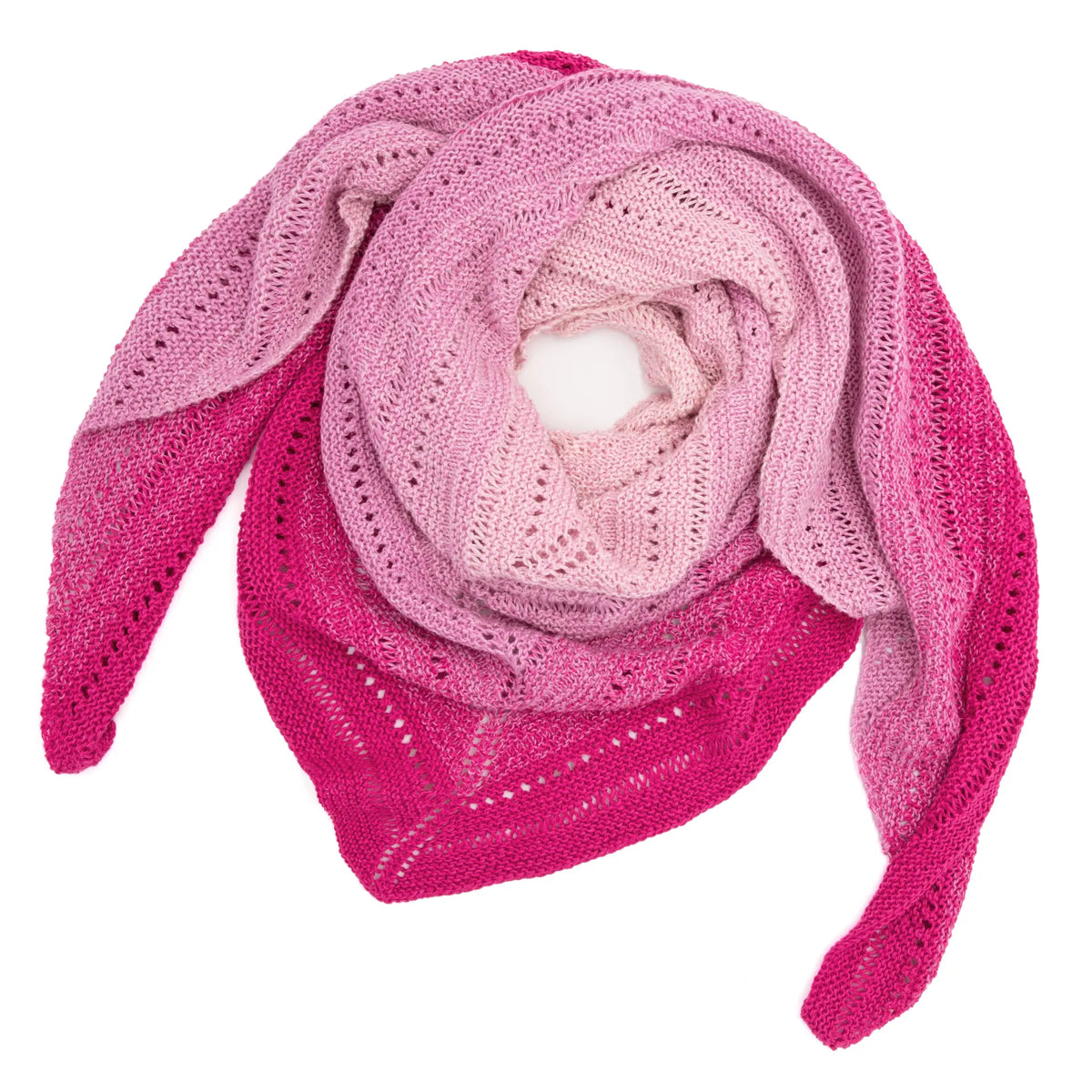 Strickset Jasmin Dreieckstuch mit Fallmaschen-Lochmuster