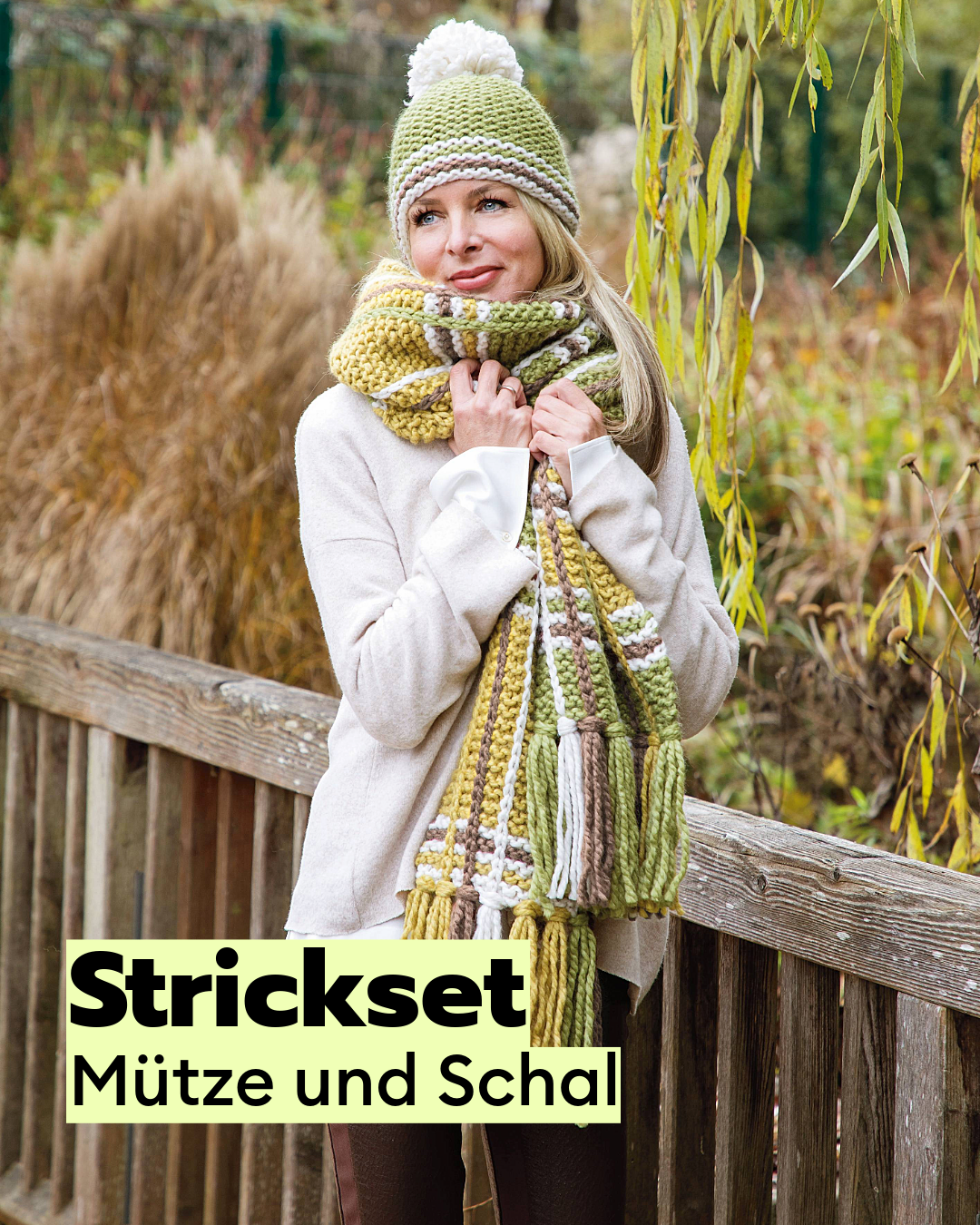 Strickset Mütze und Schal