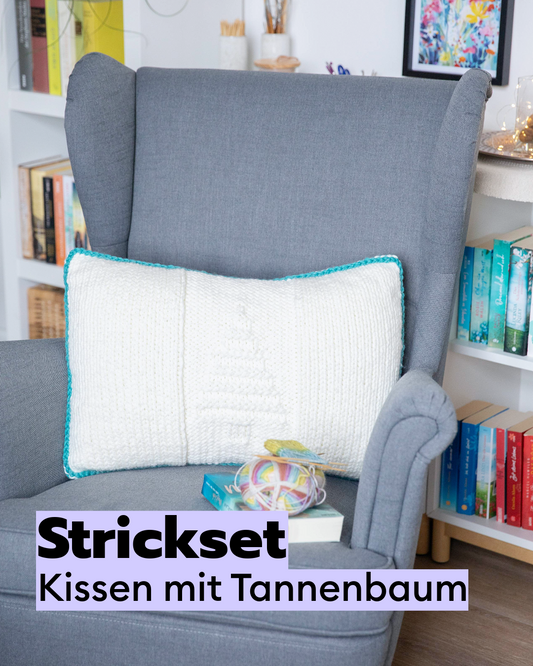Kit de tricot coussin sapin