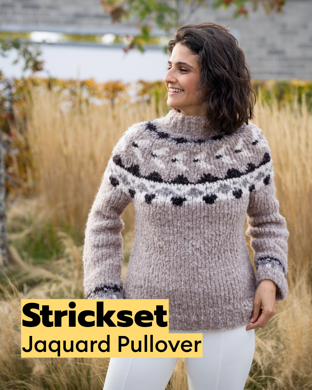 Knitting set jacquard sweater top down