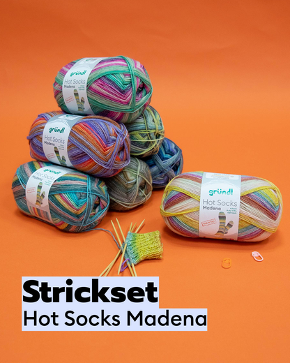 Kit de tricot Hot Socks Madena – 7x laine à chaussettes fabriquée en Italie