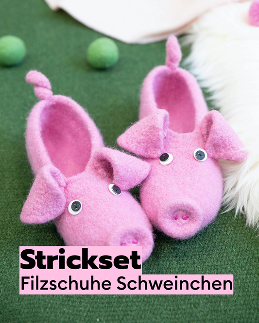 Filzset Kinder-Hausschuhe Schwein