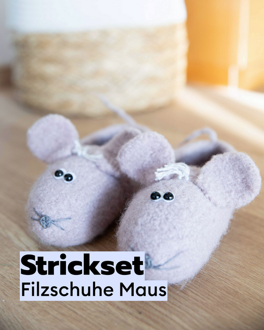 Filzset Kinder-Hausschuhe Maus