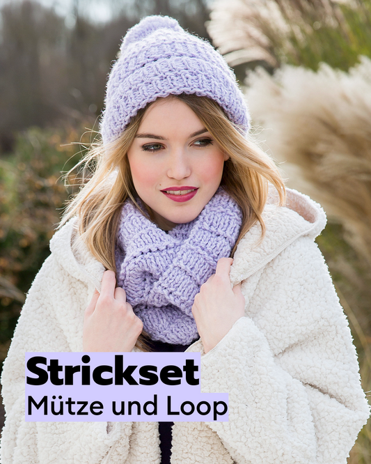 Strickset Mütze und Loop
