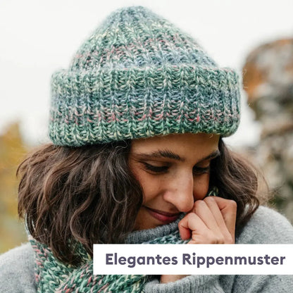 Strickset Mütze und Schal mit Alpaka