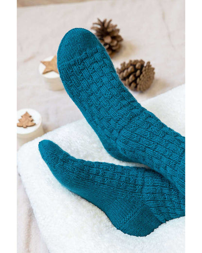 Socks with a braided pattern