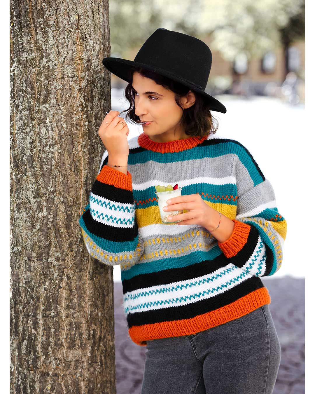 Sweater with stripes