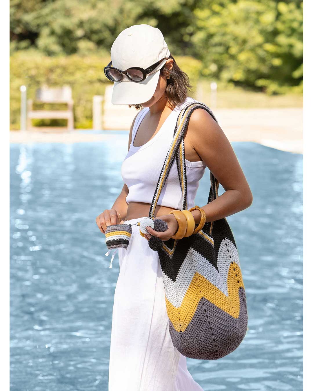 Shopping-Bag mit Zackenmuster