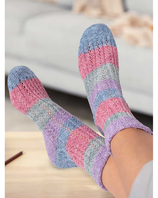 Anleitung Socken mit Lochmuster