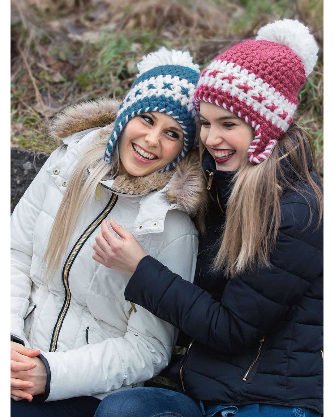 Crochet hat with ear flaps