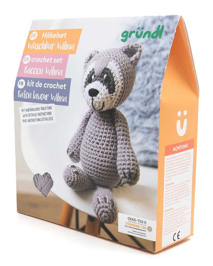 Häkeltiere, Häkelset in BOX - Waschbär