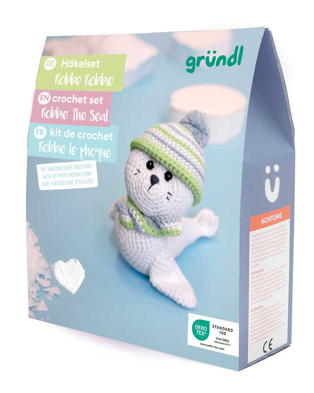 Häkeltiere, Häkelset in BOX - Robbe