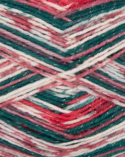 Hot Socks XMAS print, 4-fach mit Glitter (Silberfaden)