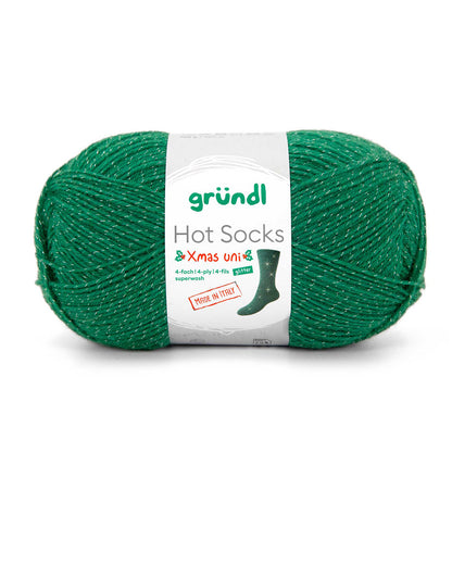Hot Socks XMAS uni, 4-fach mit Glitter (Silberfarben)