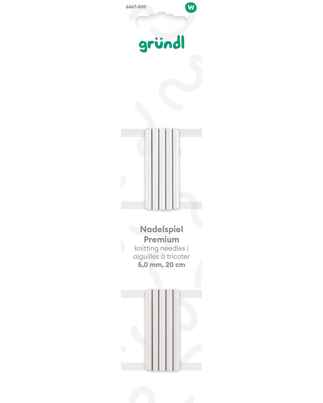 Premium double-pointed needles, 20 cm